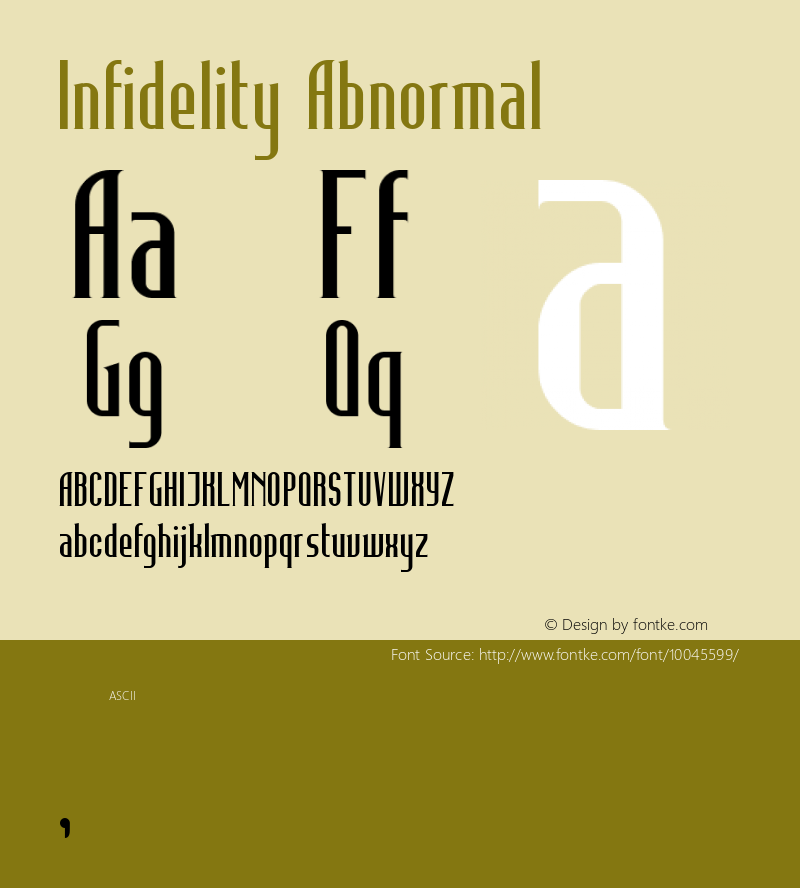 Infidelity Abnormal Macromedia Fontographer 4.1 8/11/99图片样张