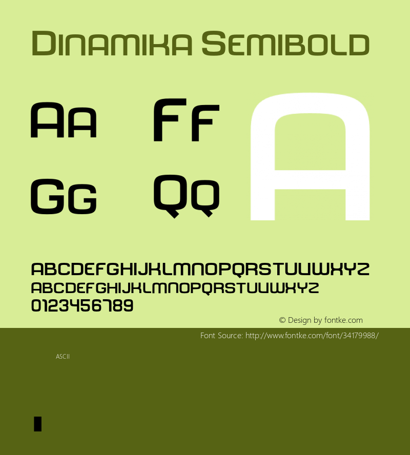 Dinamika Semibold Version 1.000;PS 001.000;hotconv 1.0.88;makeotf.lib2.5.64775图片样张