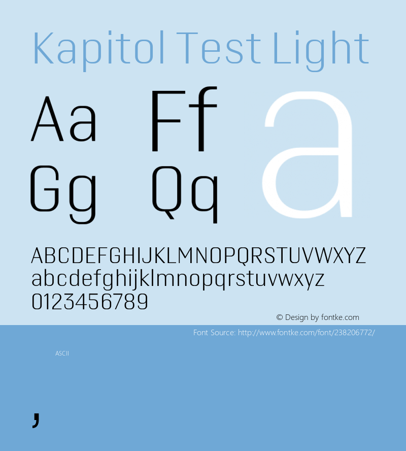 Kapitol Test Light Version 1.001;hotconv 1.1.0;makeotfexe 2.6.0图片样张