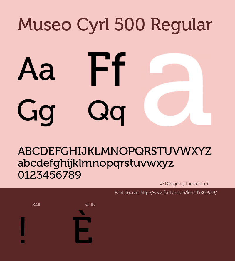 Museo Cyrl 500 Regular Version 2.029; ttfautohint (v1.4.1)图片样张