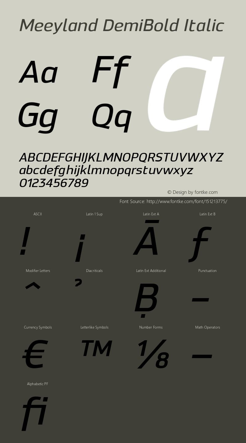 Meeyland DemiBold Italic Version 001.001图片样张