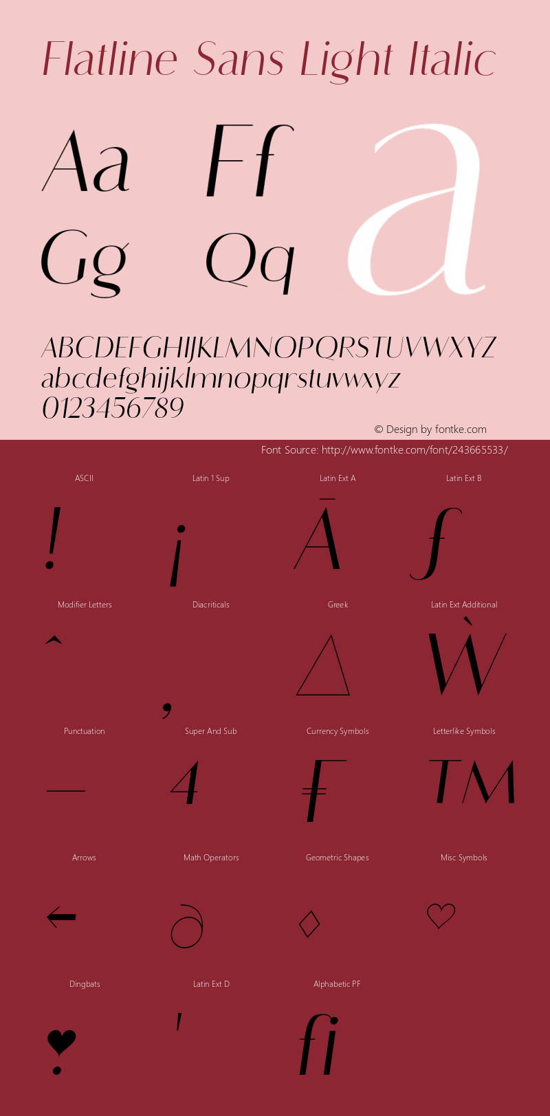 Flatline Sans Light Italic Version 2.000 | FøM Fix图片样张