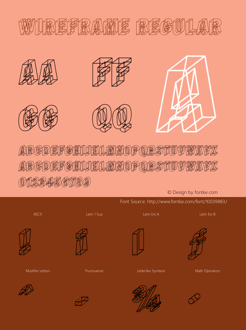 Wireframe Regular Macromedia Fontographer 4.1.3 7/1/00图片样张