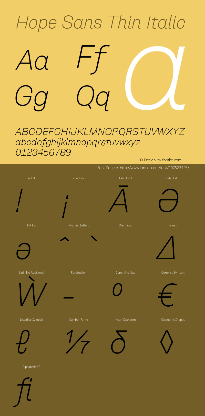 Hope Sans Thin Italic Version 1.00, build 5, s3图片样张