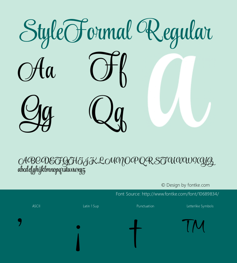 StyleFormal Regular Version 1.00X 2013 initial release图片样张