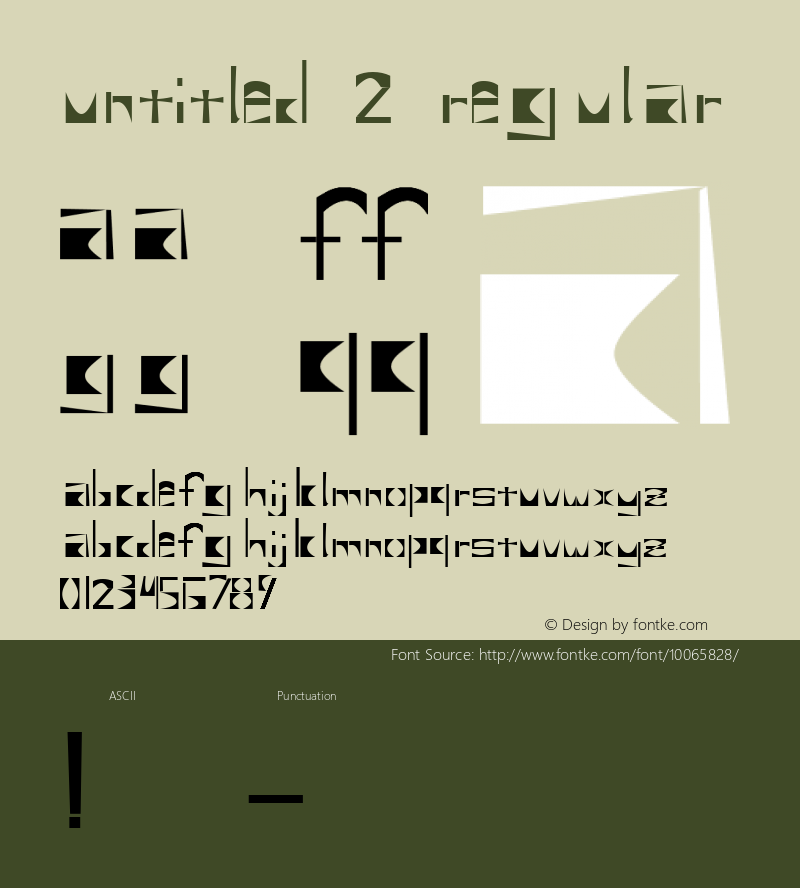 Untitled 2 Regular Macromedia Fontographer 4.1 10/23/97 version 1.0图片样张