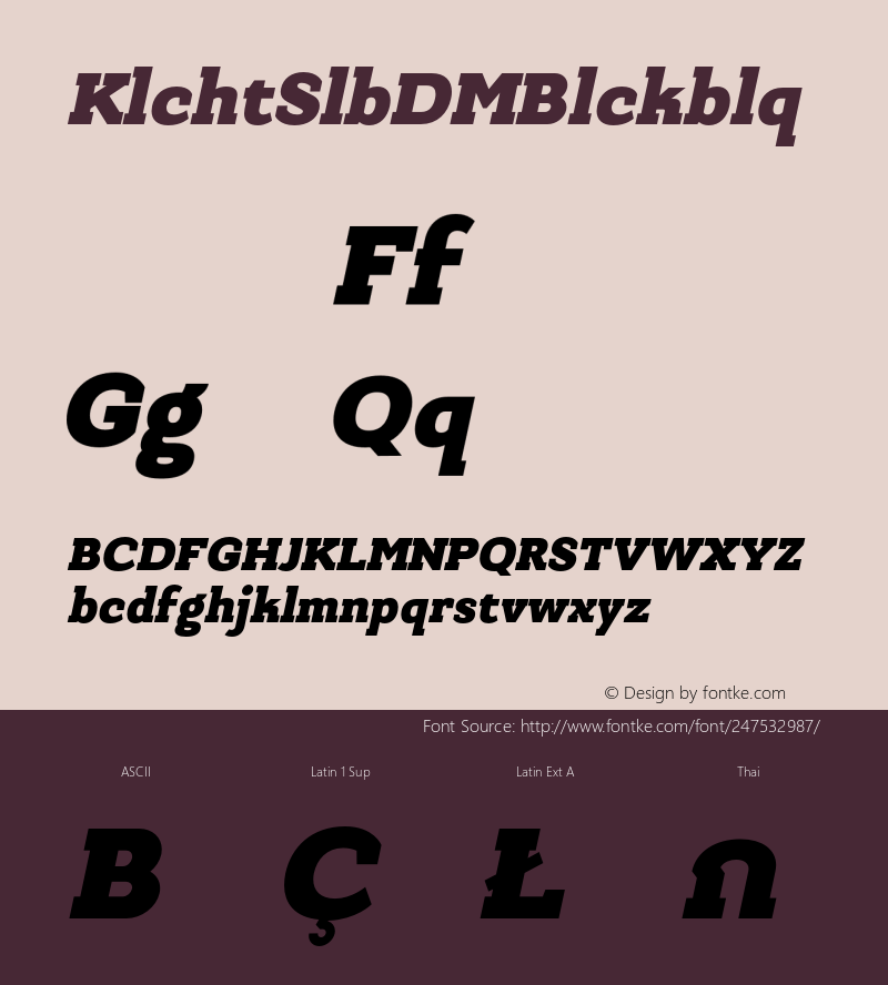 Kulachat Slab DEMO Ob Black Oblique Version 1.1图片样张