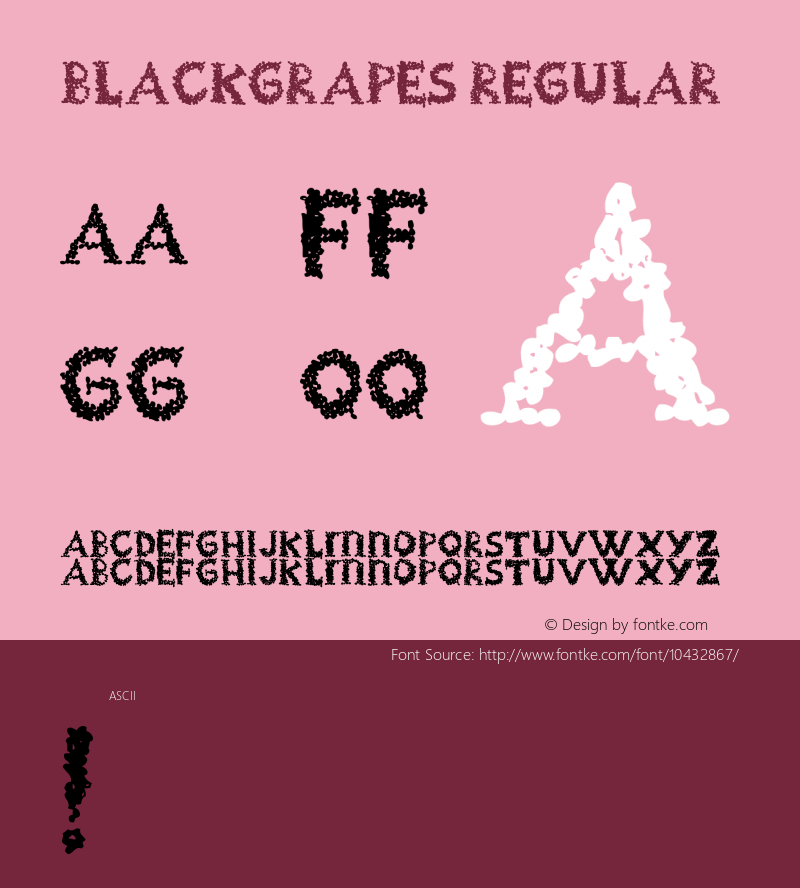 BlackGrapes Regular Version 1.000;PS 001.001;hotconv 1.0.56图片样张