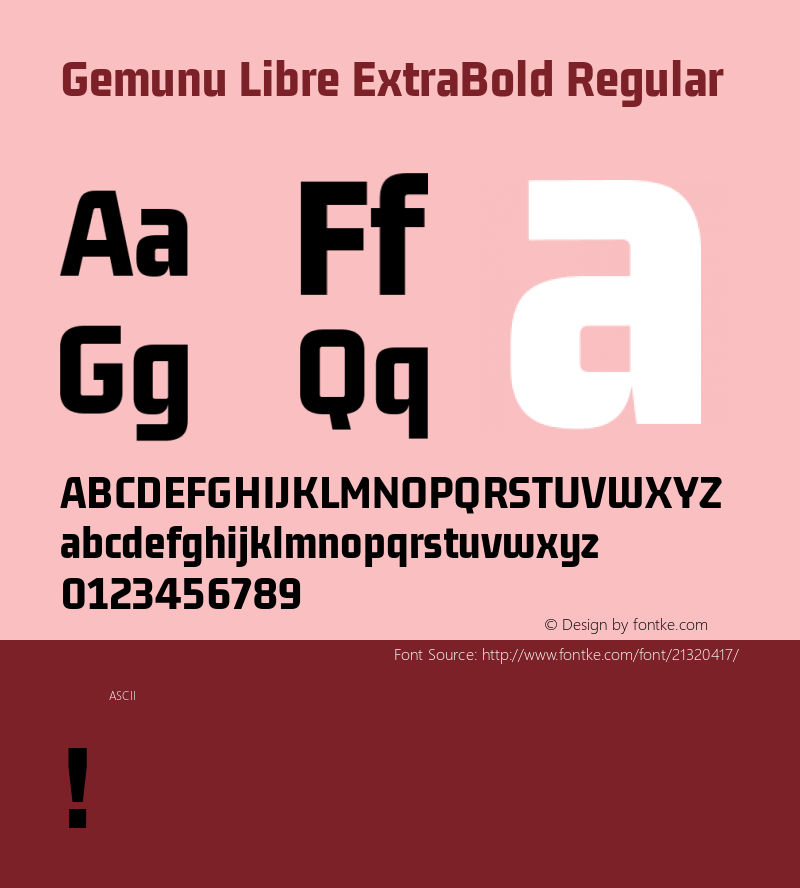 Gemunu Libre ExtraBold Regular 图片样张