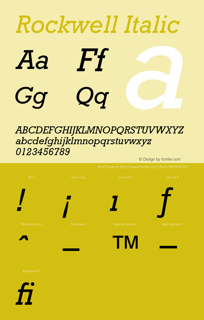 Rockwell Italic 001.000图片样张