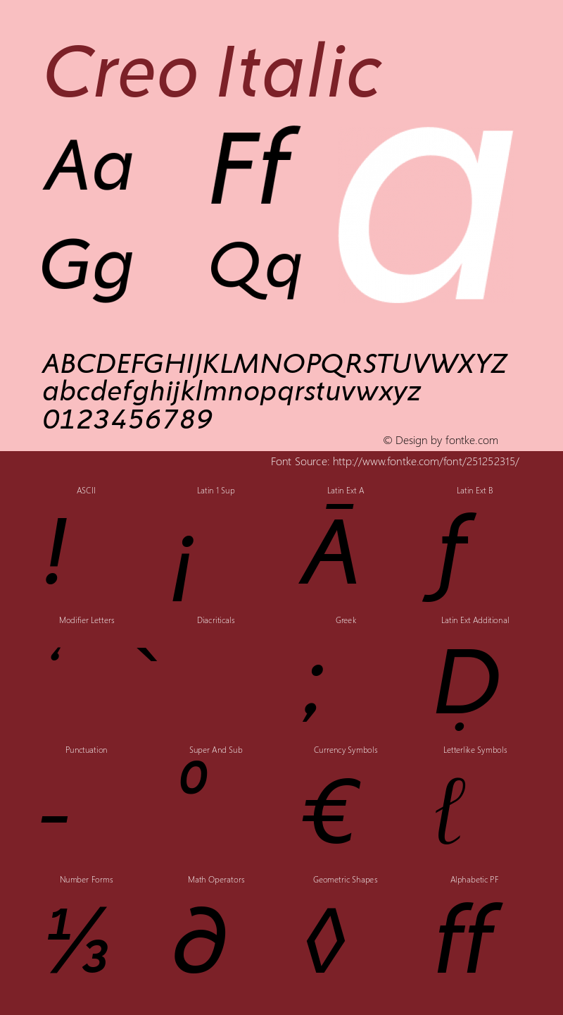 Creo Italic Version 1.004图片样张