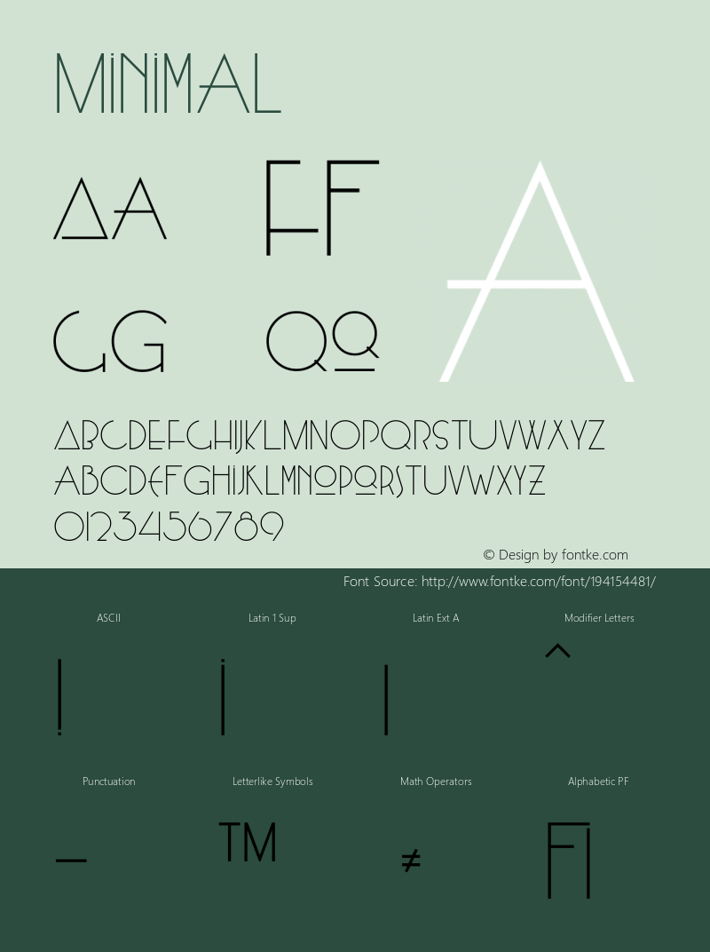 ☞Minimal Version 001.000 ;com.myfonts.mti.minimal.minimal.wfkit2.tAC图片样张