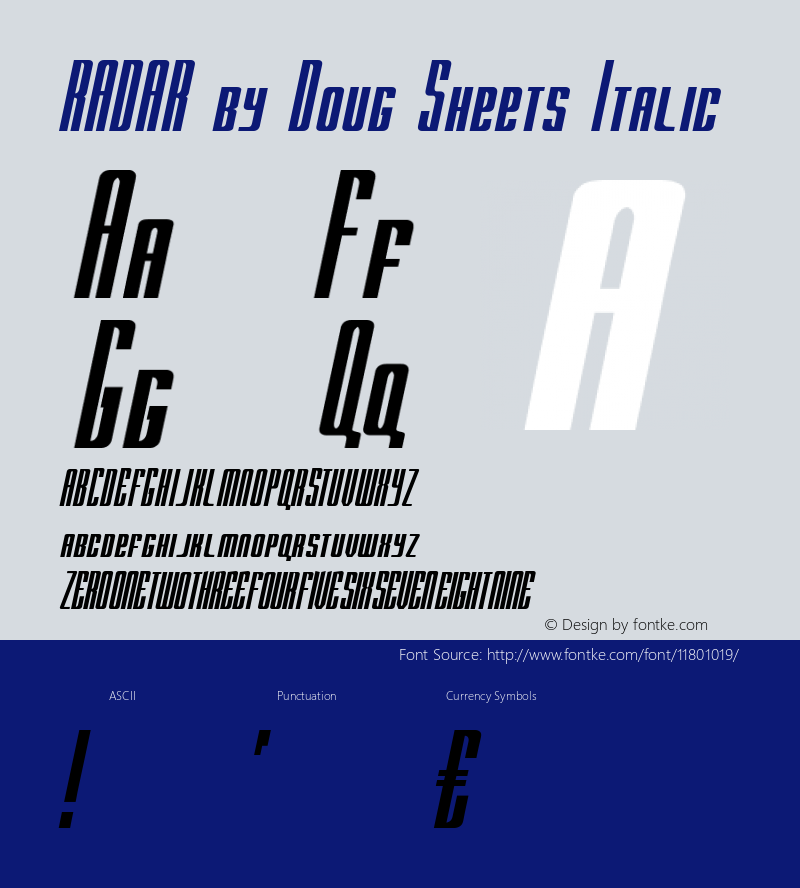 RADAR by Doug Sheets Italic Version 1.0图片样张