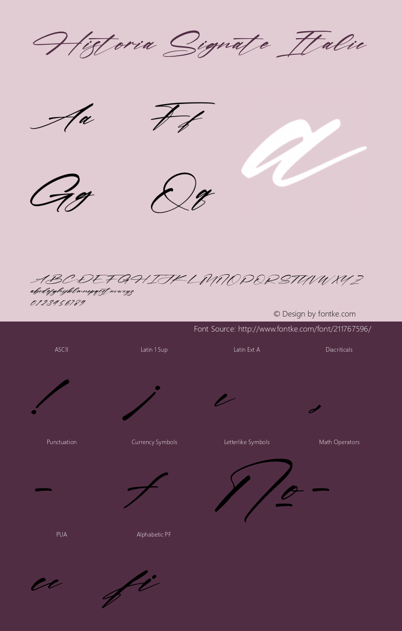 Historia Signate Italic Version 1.00;January 10, 2022;FontCreator 13.0.0.2683 64-bit图片样张