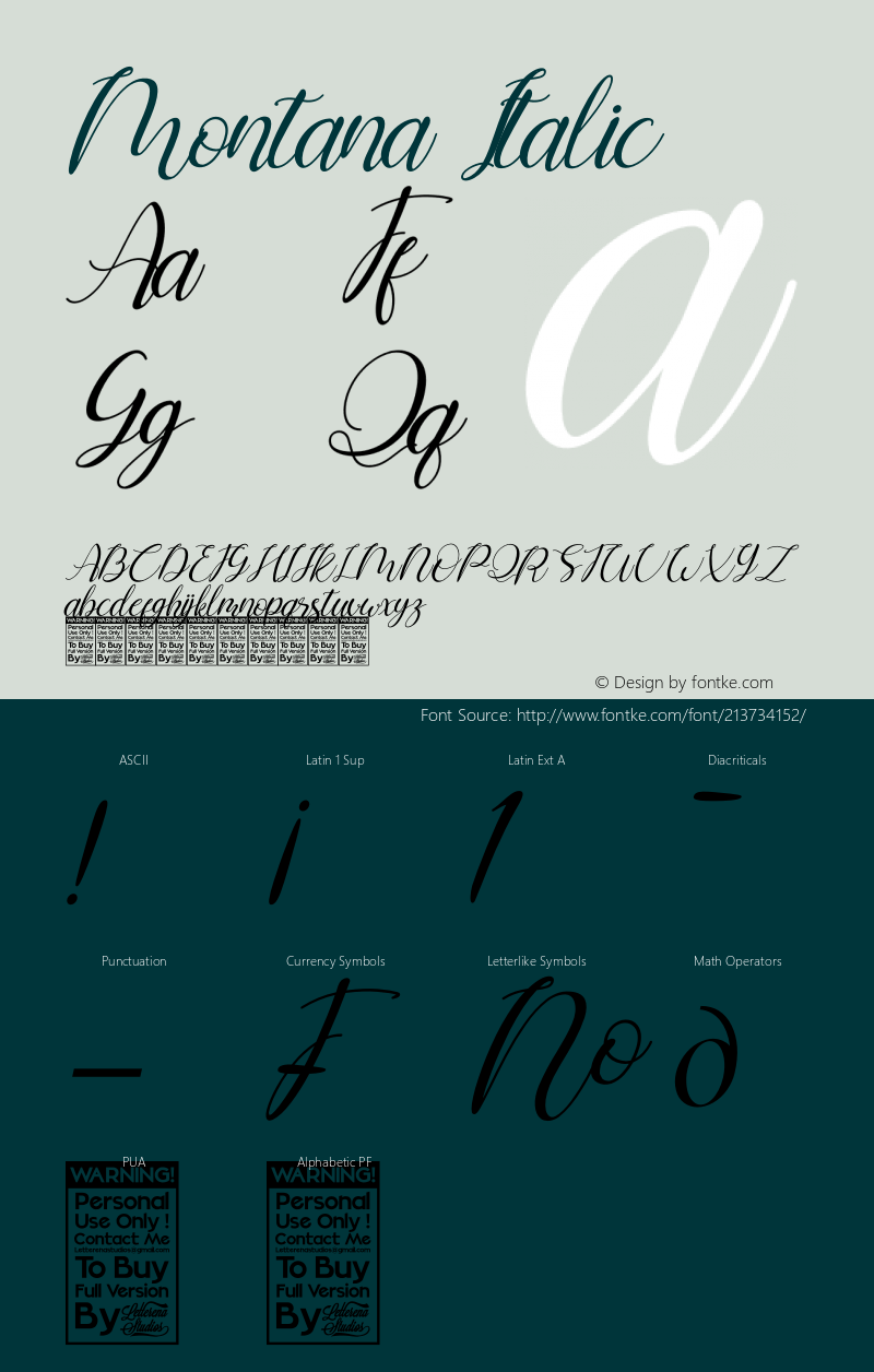 Montana Italic Version 1.00;November 7, 2020;FontCreator 13.0.0.2683 64-bit图片样张