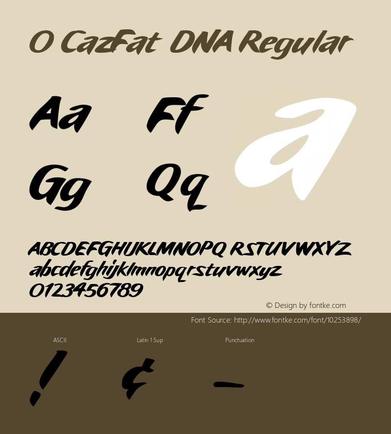 0 CazFat DNA Regular Macromedia Fontographer 4.1 10/4/99图片样张