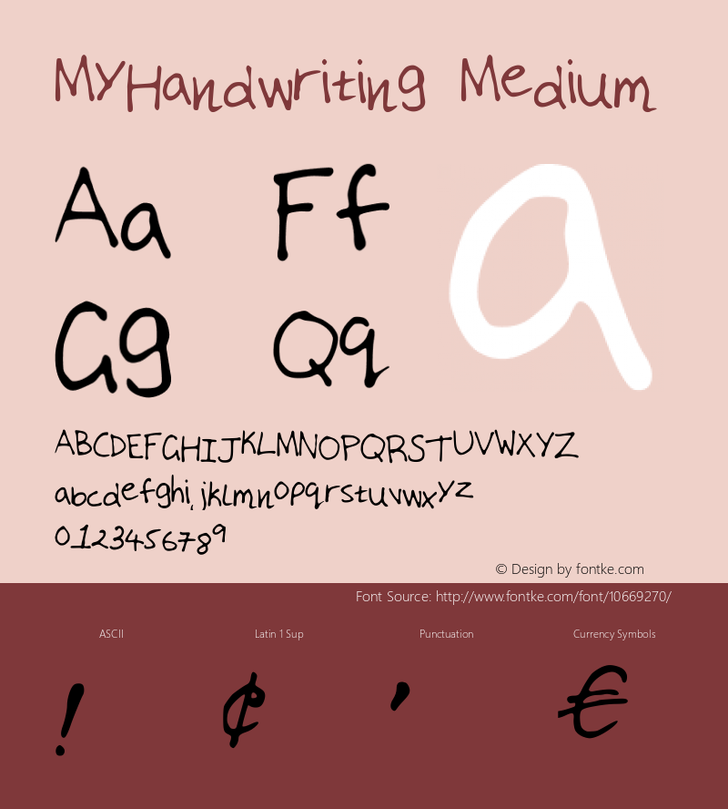 MyHandwriting Medium Version 001.000图片样张