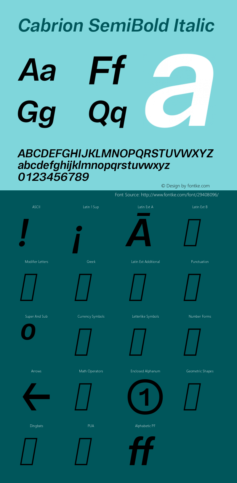 Cabrion SemiBold Italic Version 1.000;YWFTv17图片样张