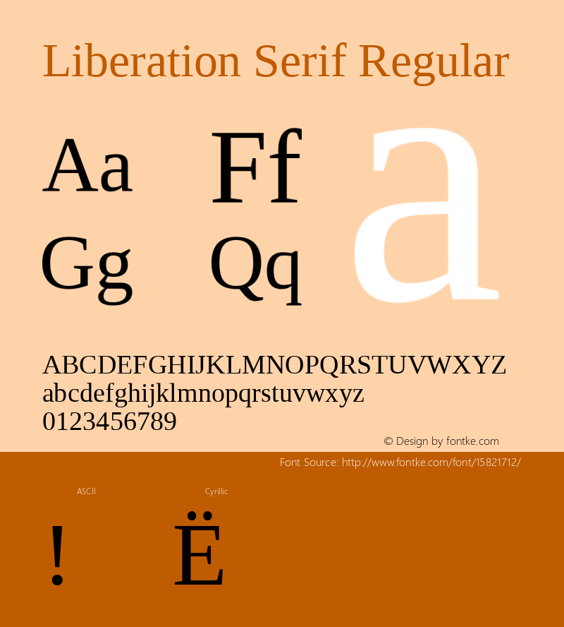 Liberation Serif Regular Version 1.00; ttfautohint (v1.4.1)图片样张