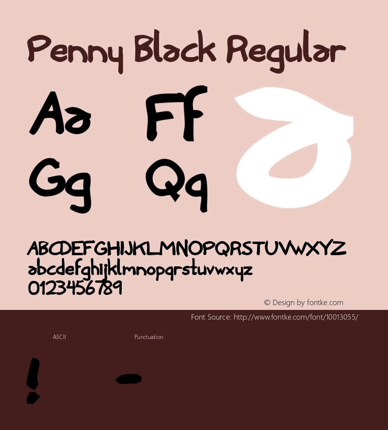 Penny Black Regular Macromedia Fontographer 4.1 3/12/98图片样张