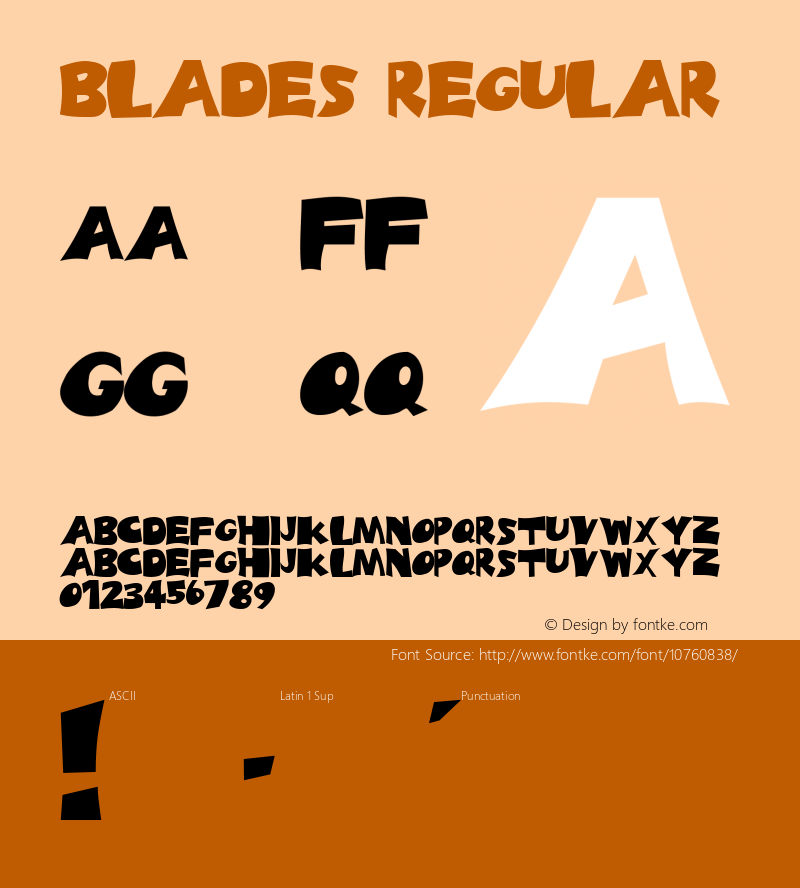Blades Regular Altsys Fontographer 3.5  3/15/92图片样张