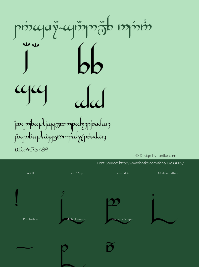 Tengwar-Gandalf Medium 001.001图片样张