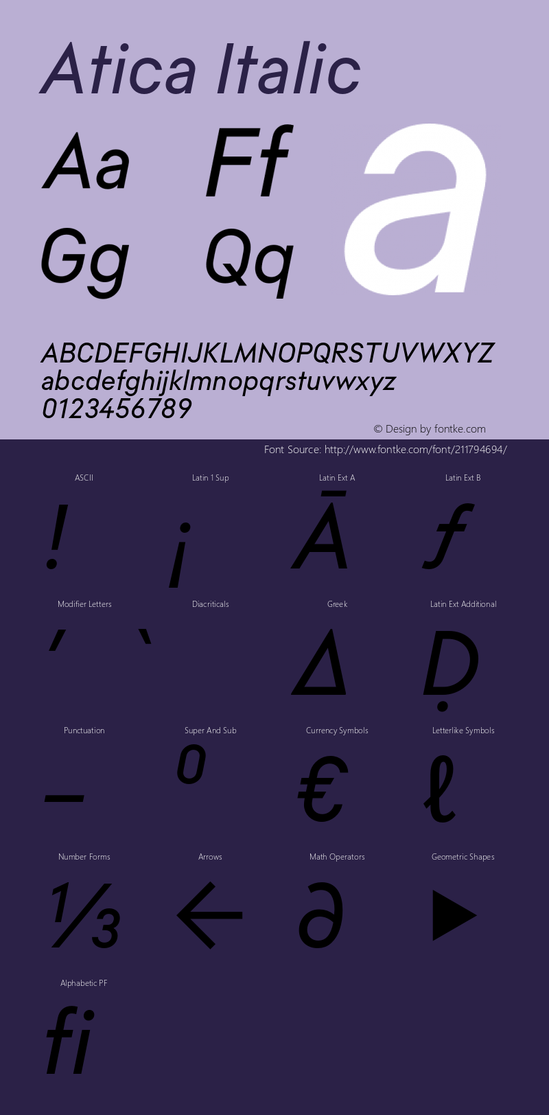 Atica-Italic Version 1.000图片样张