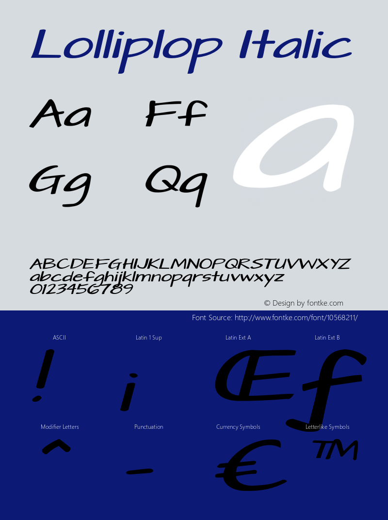 Lolliplop Italic Version 1.000图片样张