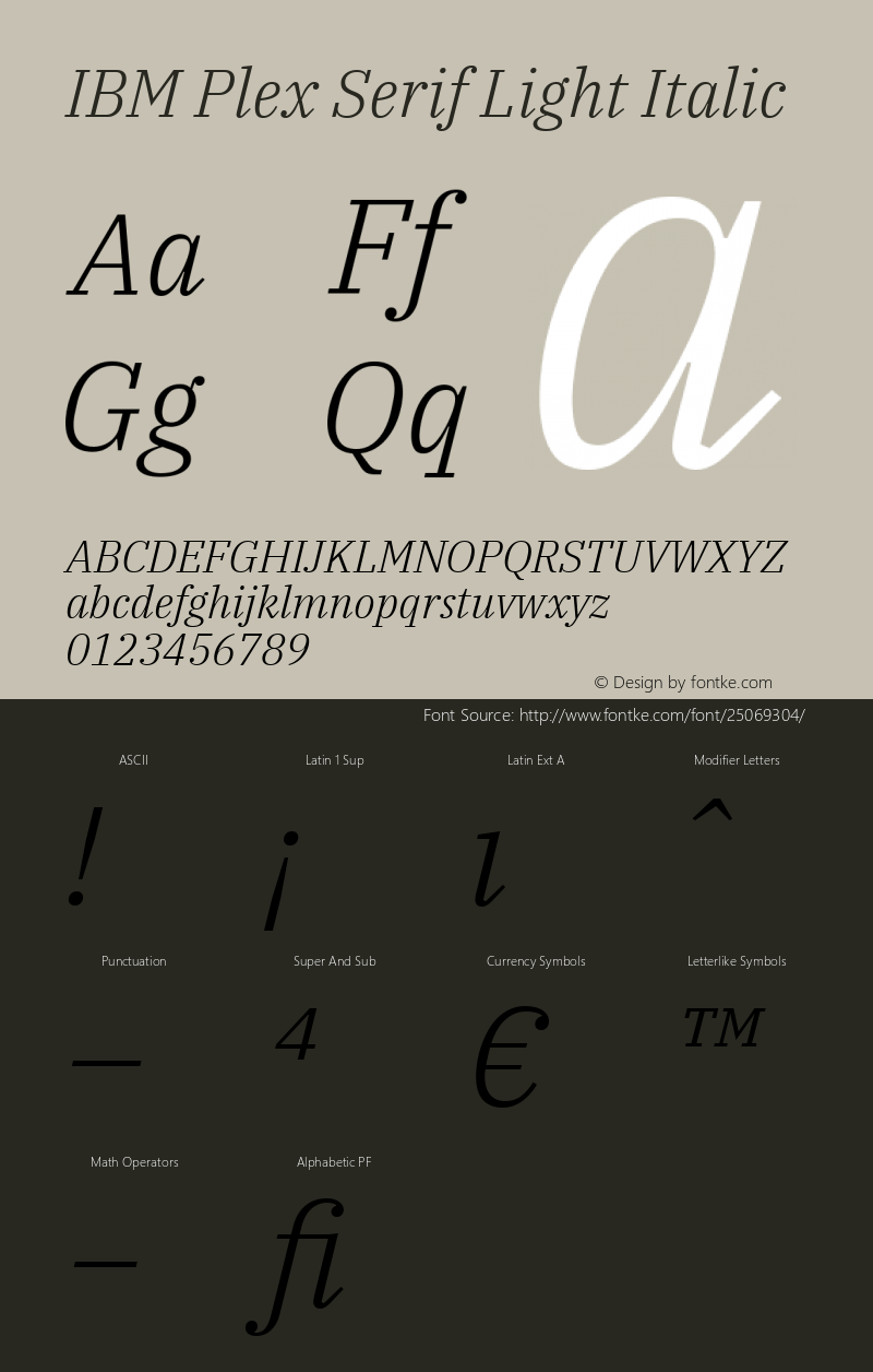 IBM Plex Serif Light Italic Version 1.002图片样张