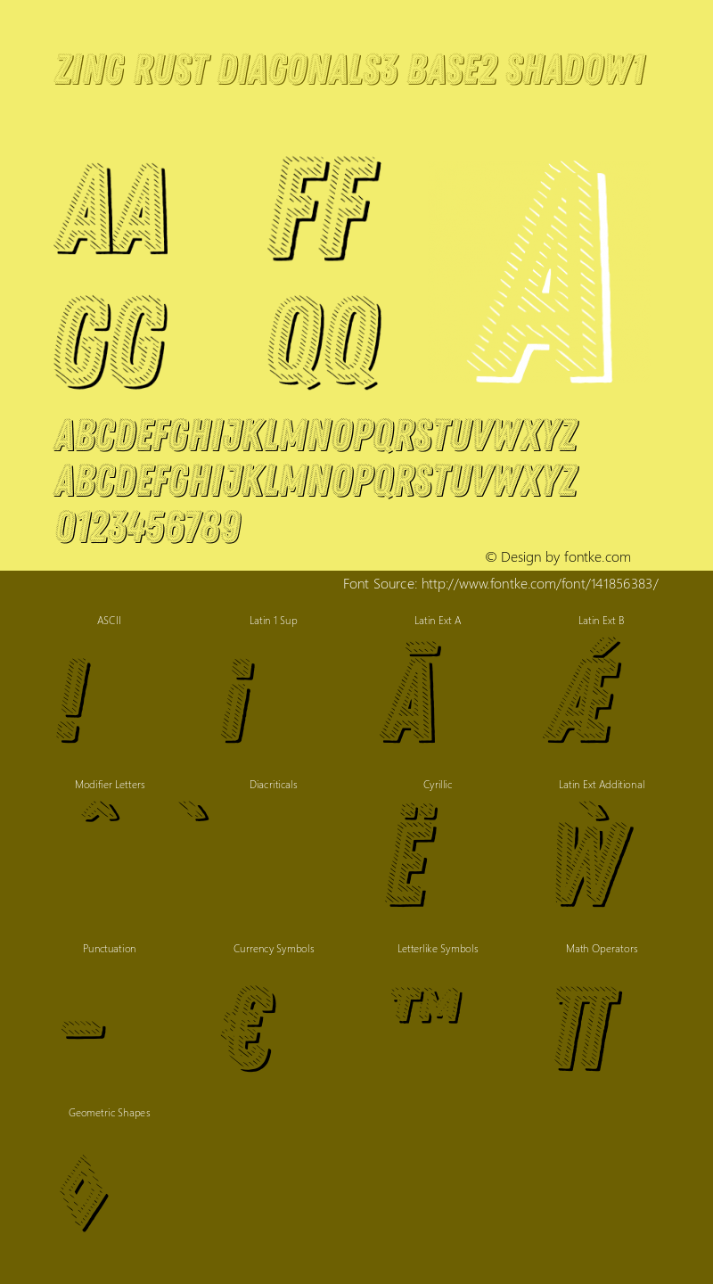 Zing Rust Diagonals3 Base2 Shadow1 Version 1.000;PS 001.000;hotconv 1.0.88;makeotf.lib2.5.64775图片样张