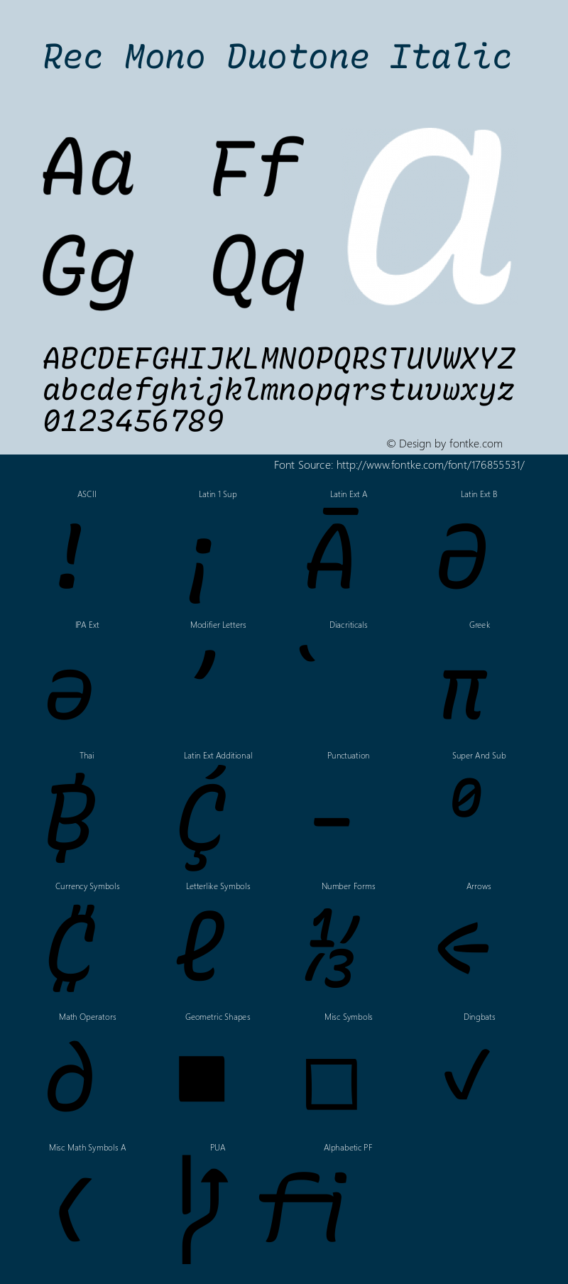 Rec Mono Duotone Italic Version 1.079图片样张