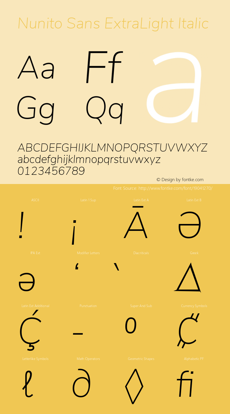 Nunito Sans ExtraLight Italic Version 2.002图片样张