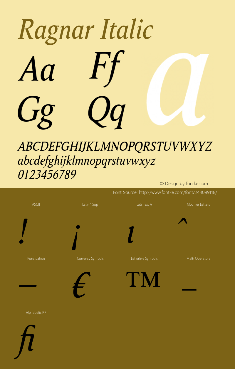 Ragnar Italic Version 1.00图片样张