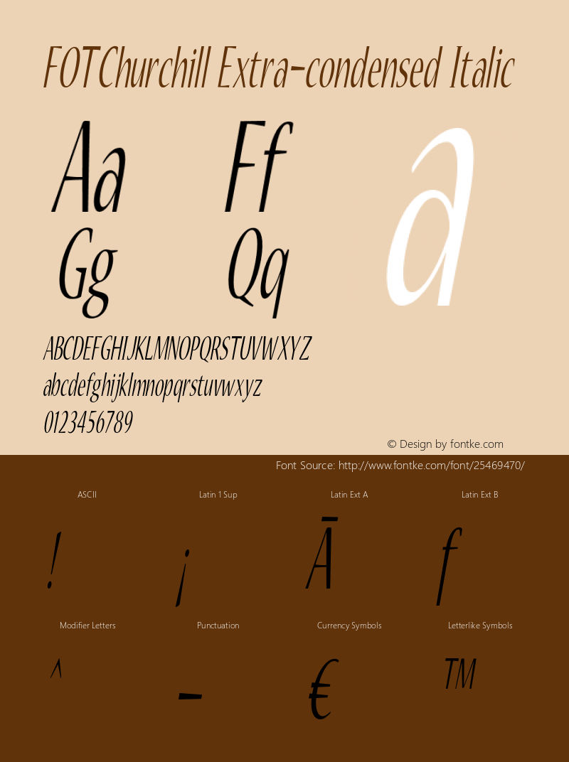 FOTChurchill-ExtracondensedItalic Version 1.500图片样张
