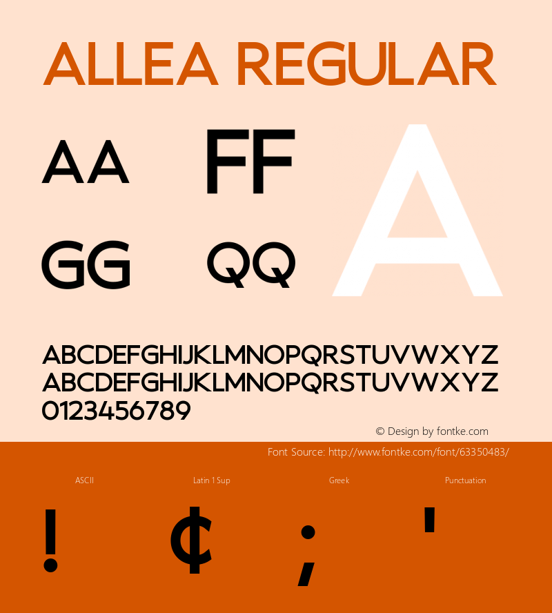 Allea Version 1.00;May 11, 2020;FontCreator 11.5.0.2422 64-bit图片样张