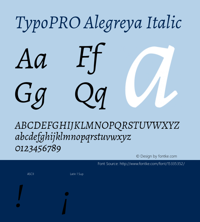 TypoPRO Alegreya Italic Version 1.003图片样张