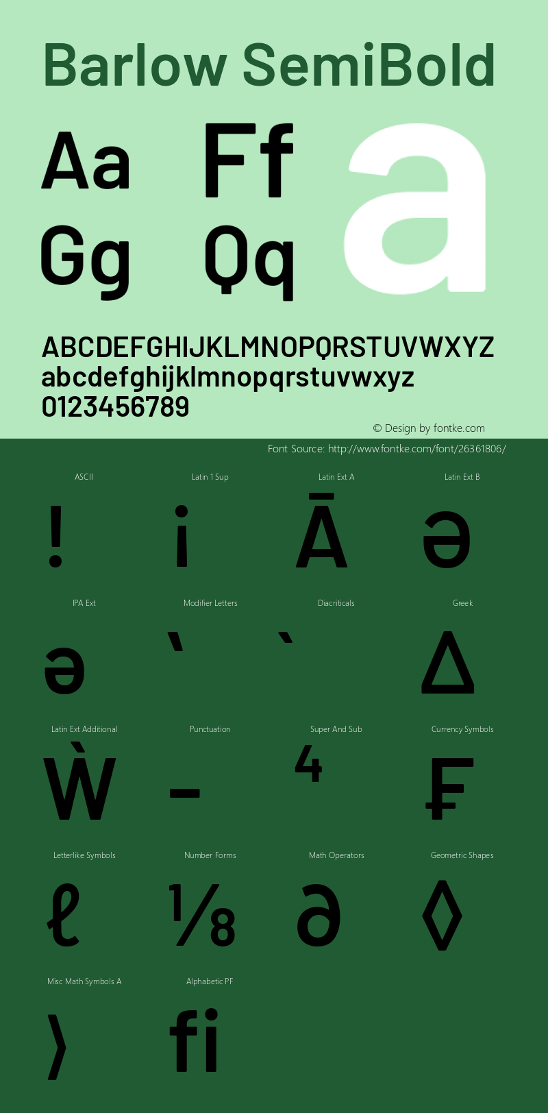 Barlow SemiBold Version 1.403图片样张