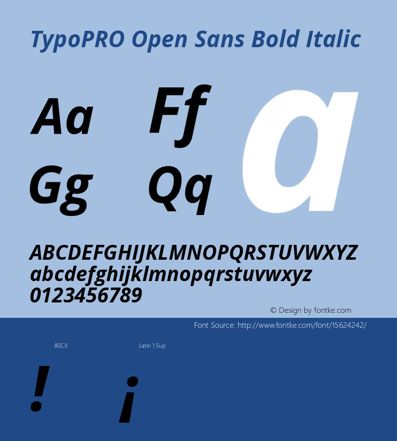 TypoPRO Open Sans Bold Italic Version 1.10图片样张