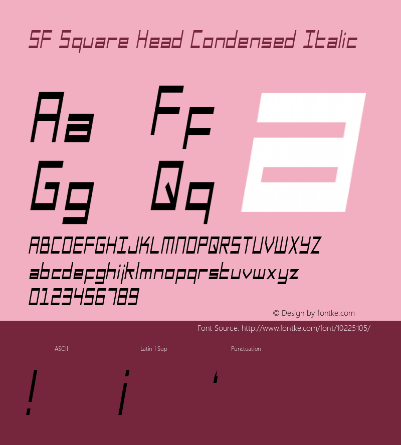 SF Square Head Condensed Italic Version 1.1图片样张