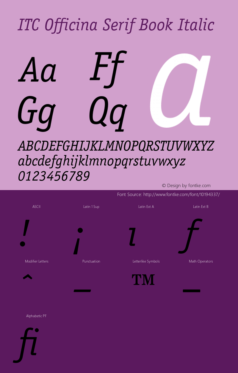ITC Officina Serif Book Italic 001.000图片样张