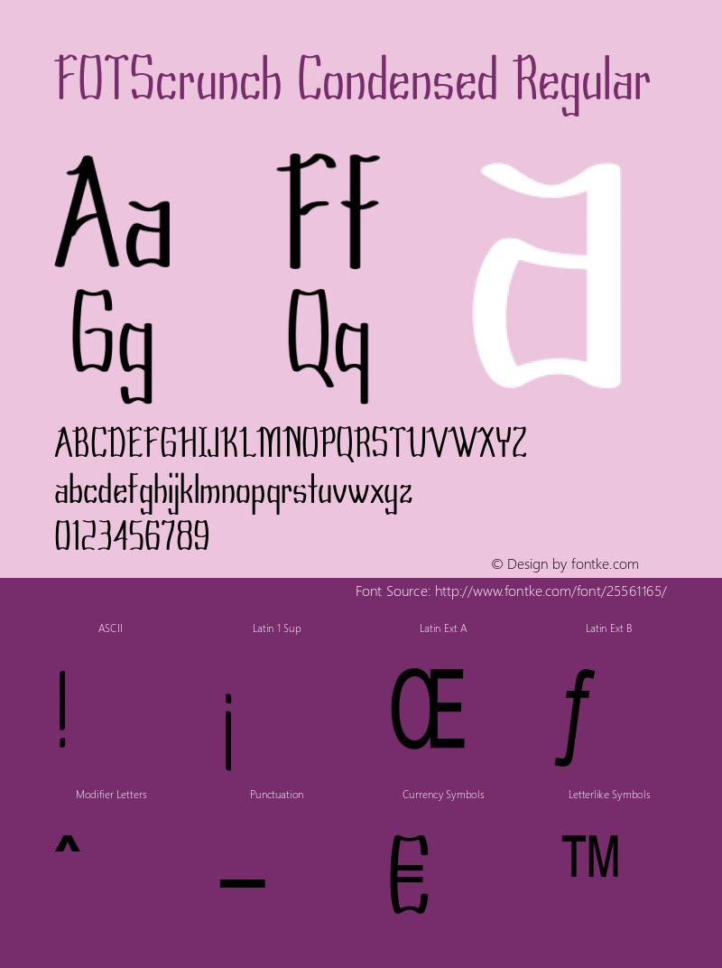 FOTScrunch-CondensedRegular Version 1.000图片样张