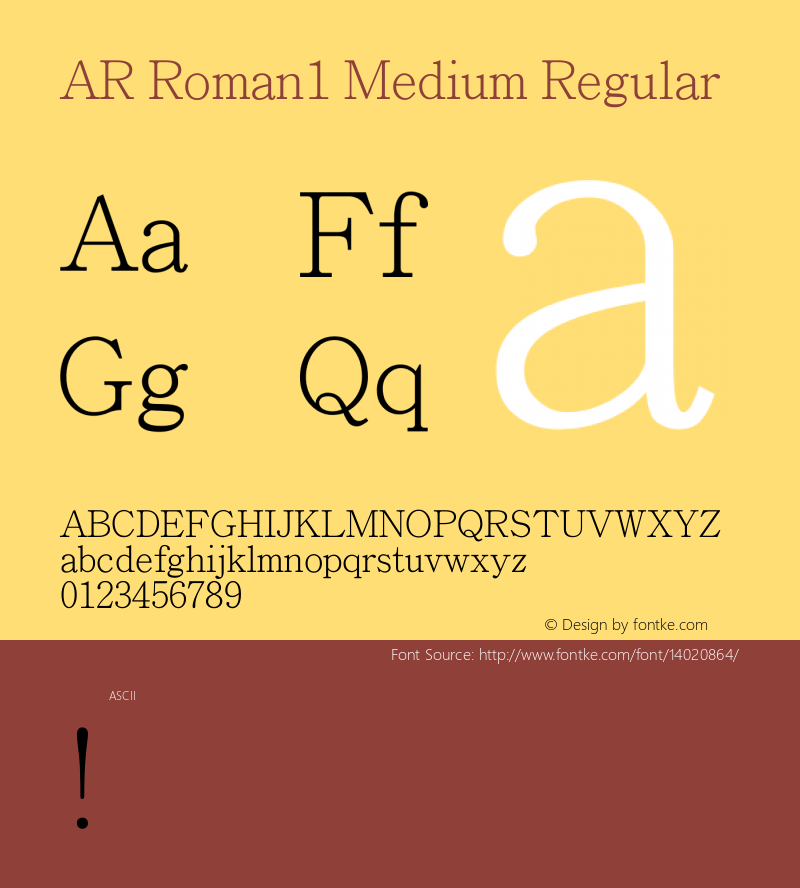 AR Roman1 Medium Regular Version 2.10图片样张