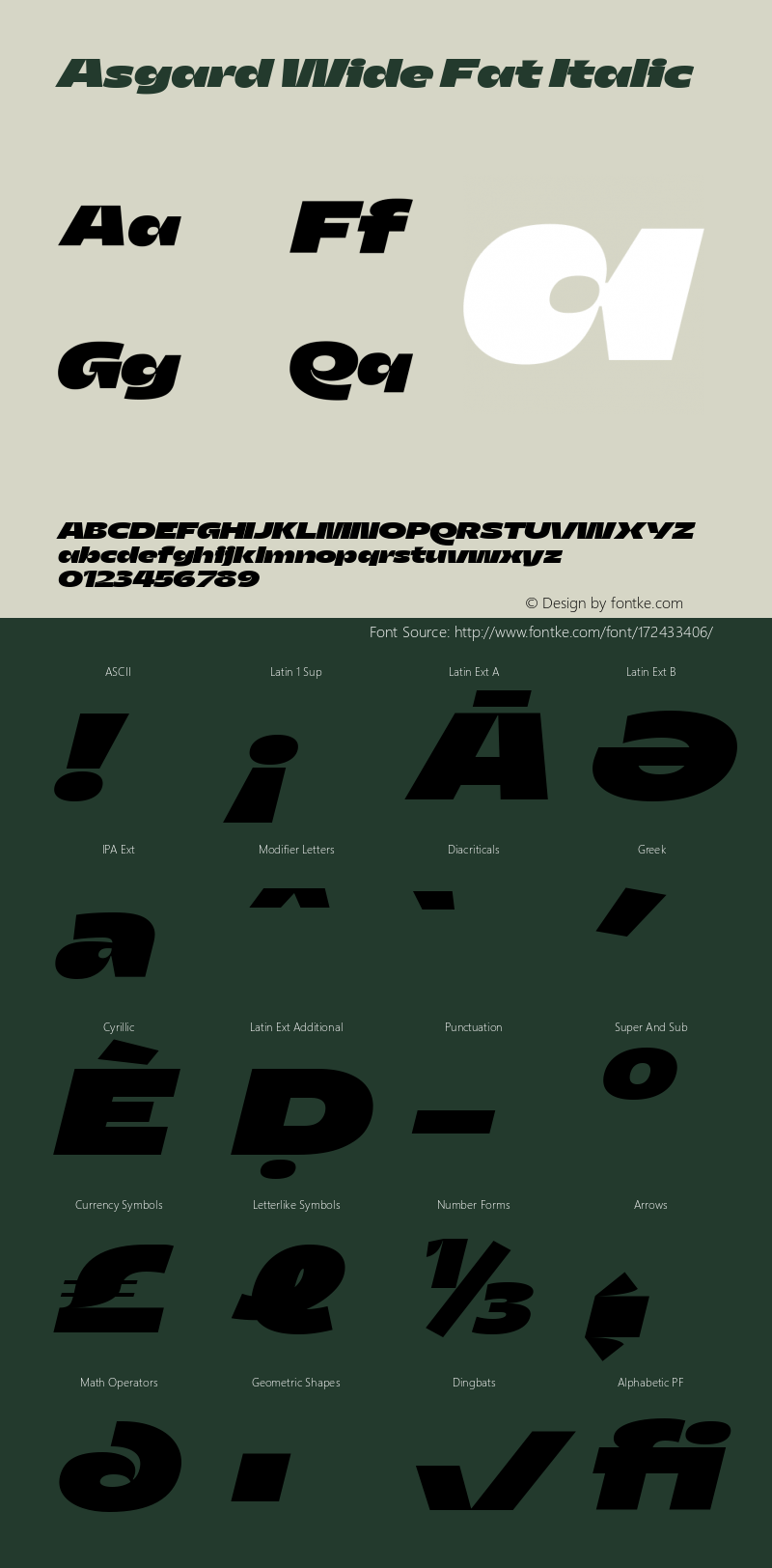 Asgard Wide Fat Italic Version 2.003图片样张