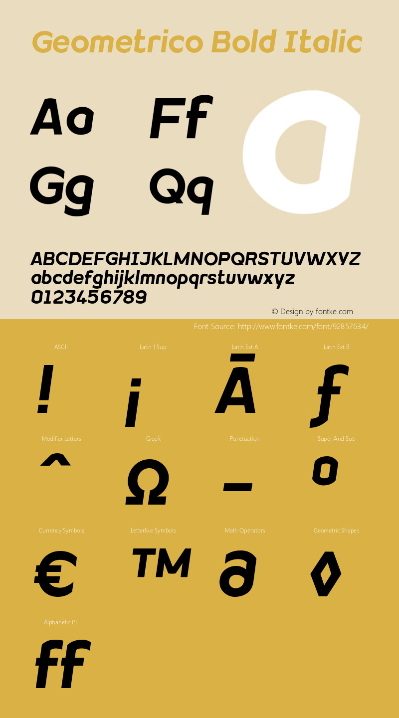 Geometrico Bold-Italic Version 2.000 | web-TT图片样张