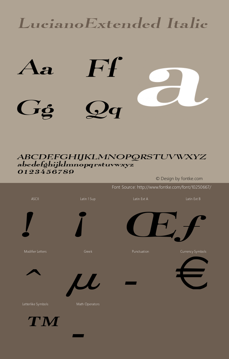 LucianoExtended Italic Macromedia Fontographer 4.1 6/28/96图片样张
