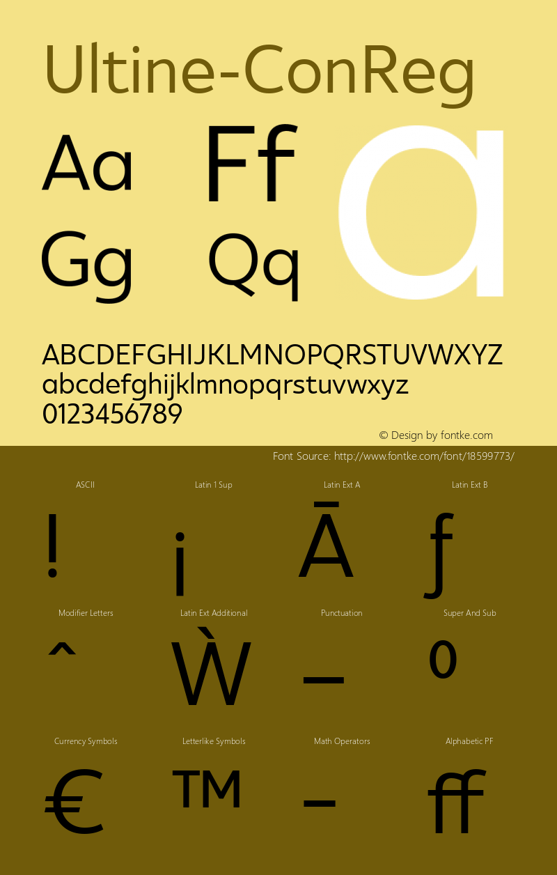 Ultine-ConReg ☞ Version 1.000;com.myfonts.easy.insigne.ultine.cond-regular.wfkit2.version.4DPE图片样张