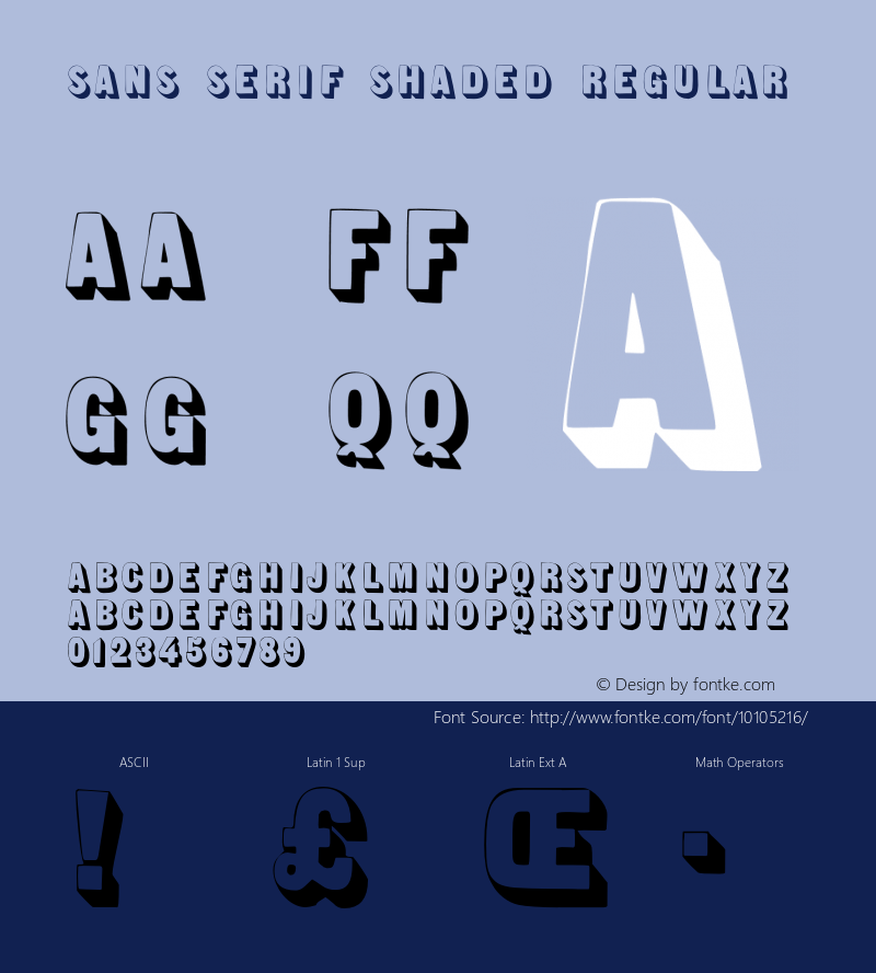 Sans Serif Shaded Regular OTF 1.000;PS 001.000;Core 1.0.29图片样张