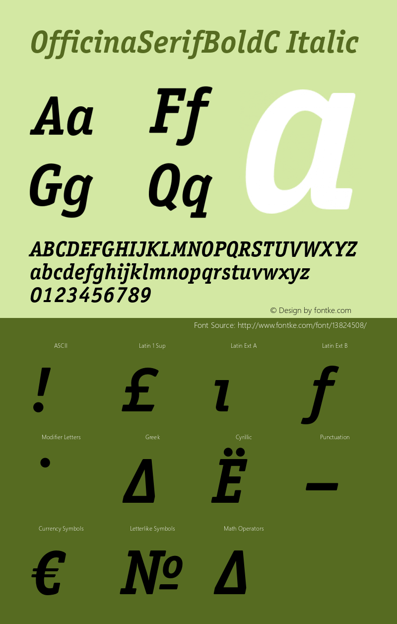 OfficinaSerifBoldC Italic OTF 1.0;PS 001.000;Core 116;AOCW 1.0 161图片样张
