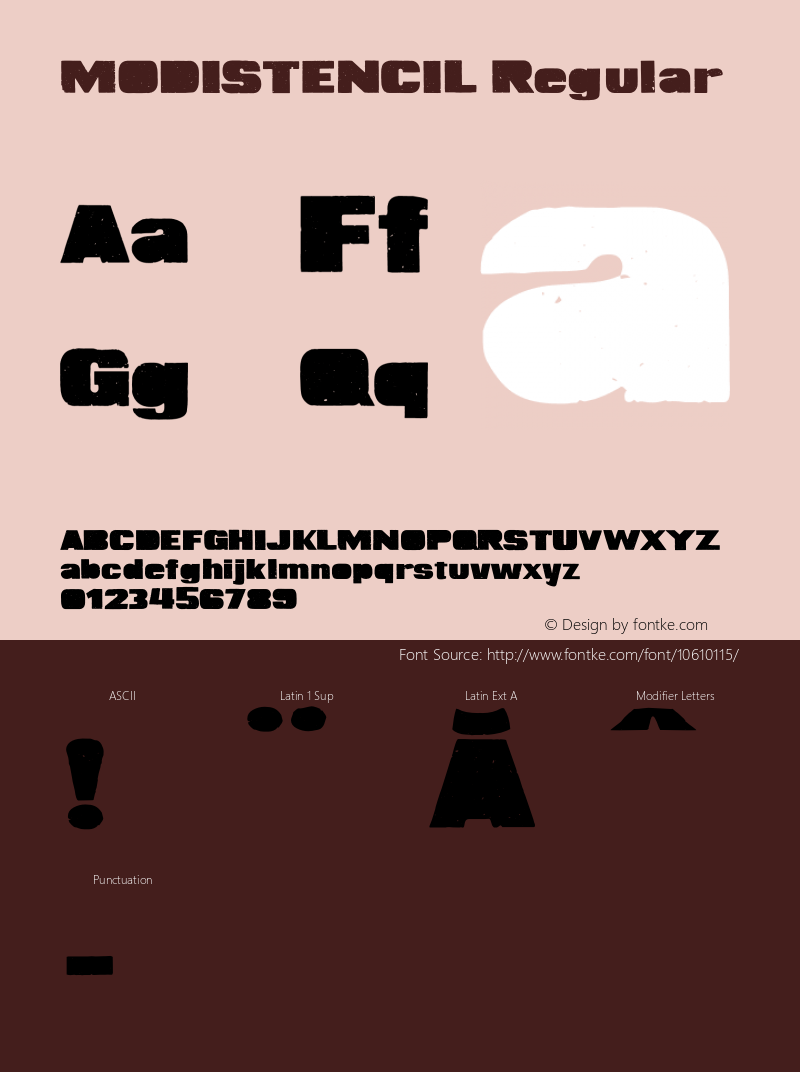 MODISTENCIL Regular 1.000;com.myfonts.borutta.wood-type-collection-2.mo-stencil.wfkit2.437Q图片样张