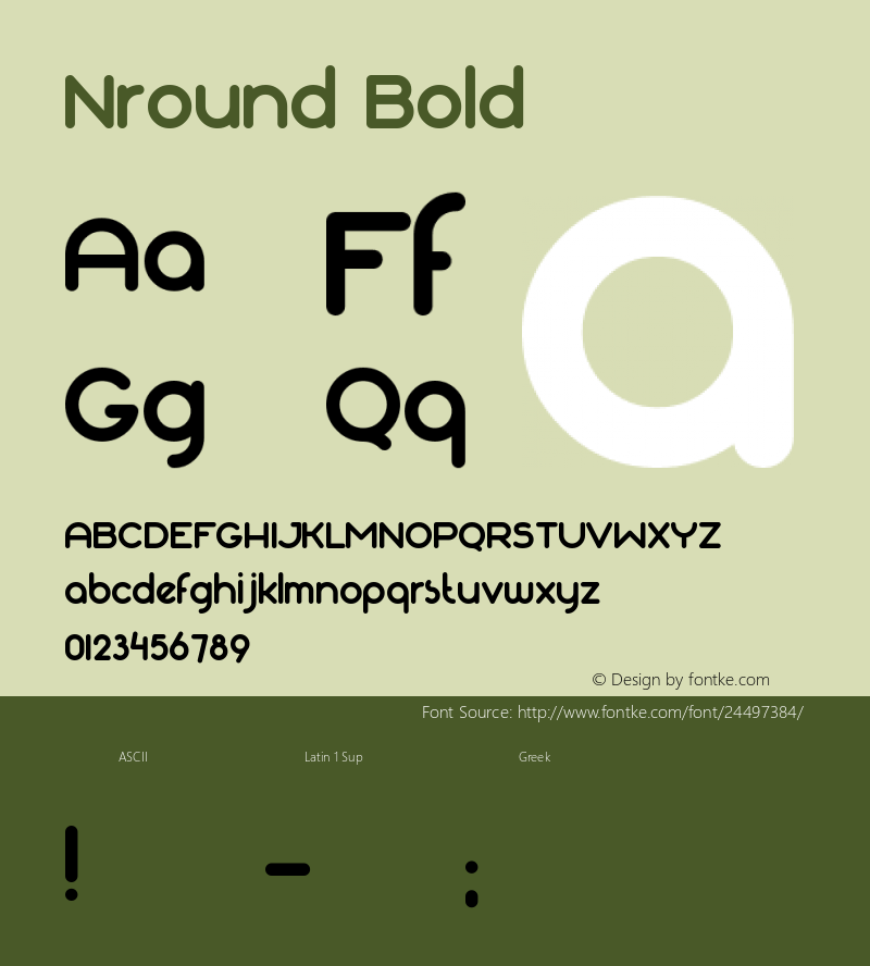 Nround Bold Version 1.00 October 14, 2017, initial release图片样张